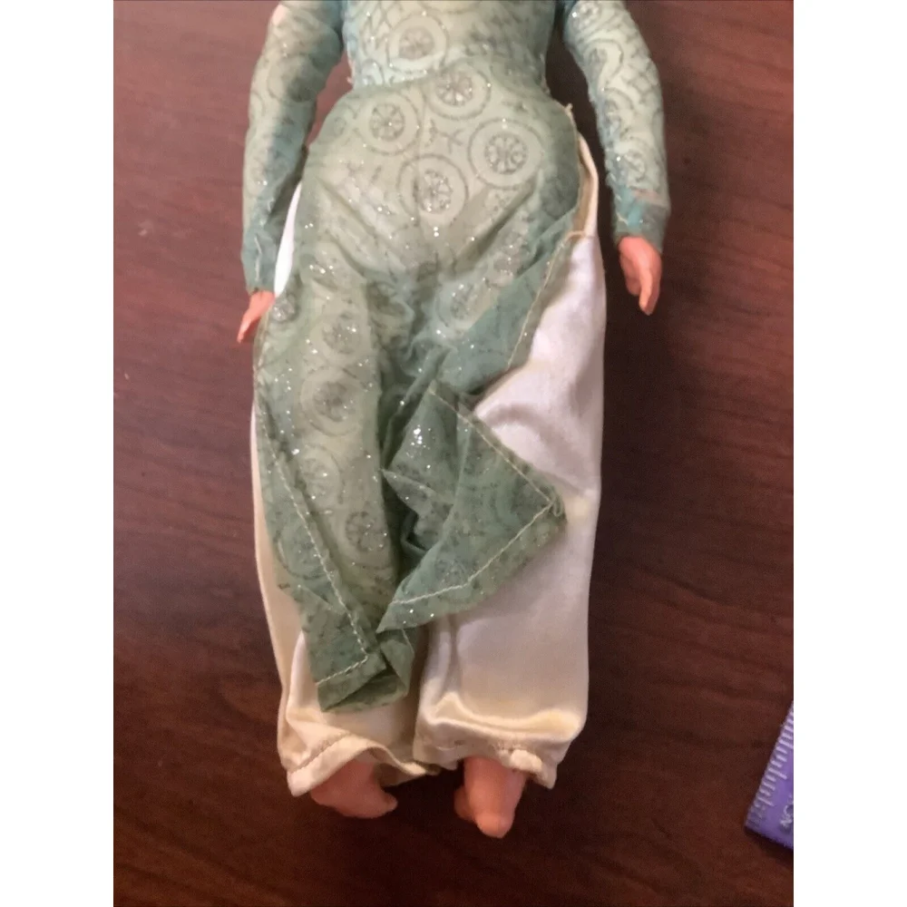 Vintage Celluloid Doll Black Haired Woman Ethic Clothes Handpainted